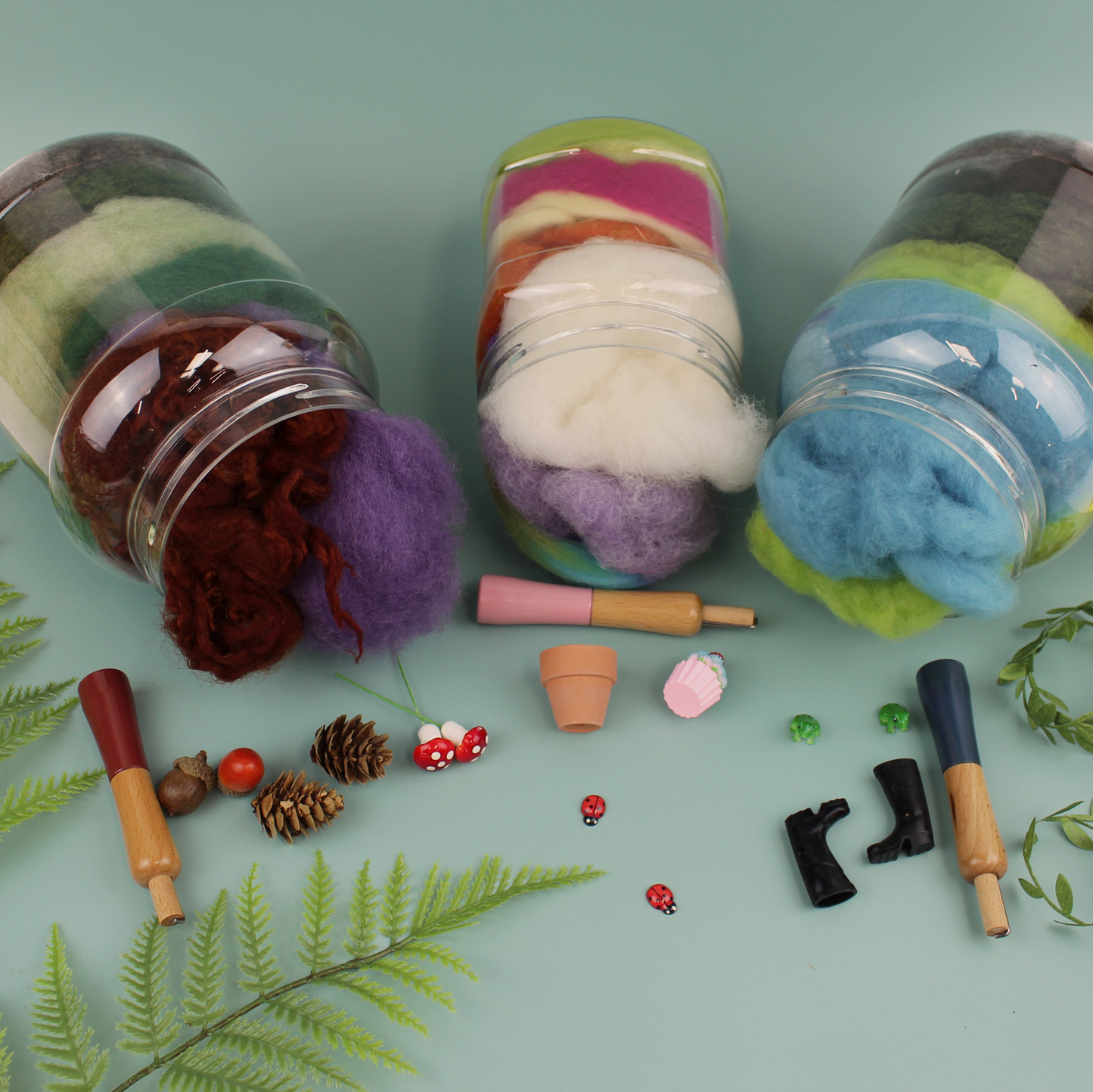 Wool Mix in Sweetie Jar with instructions, tools and accessories - Limited Edition - The Makerss