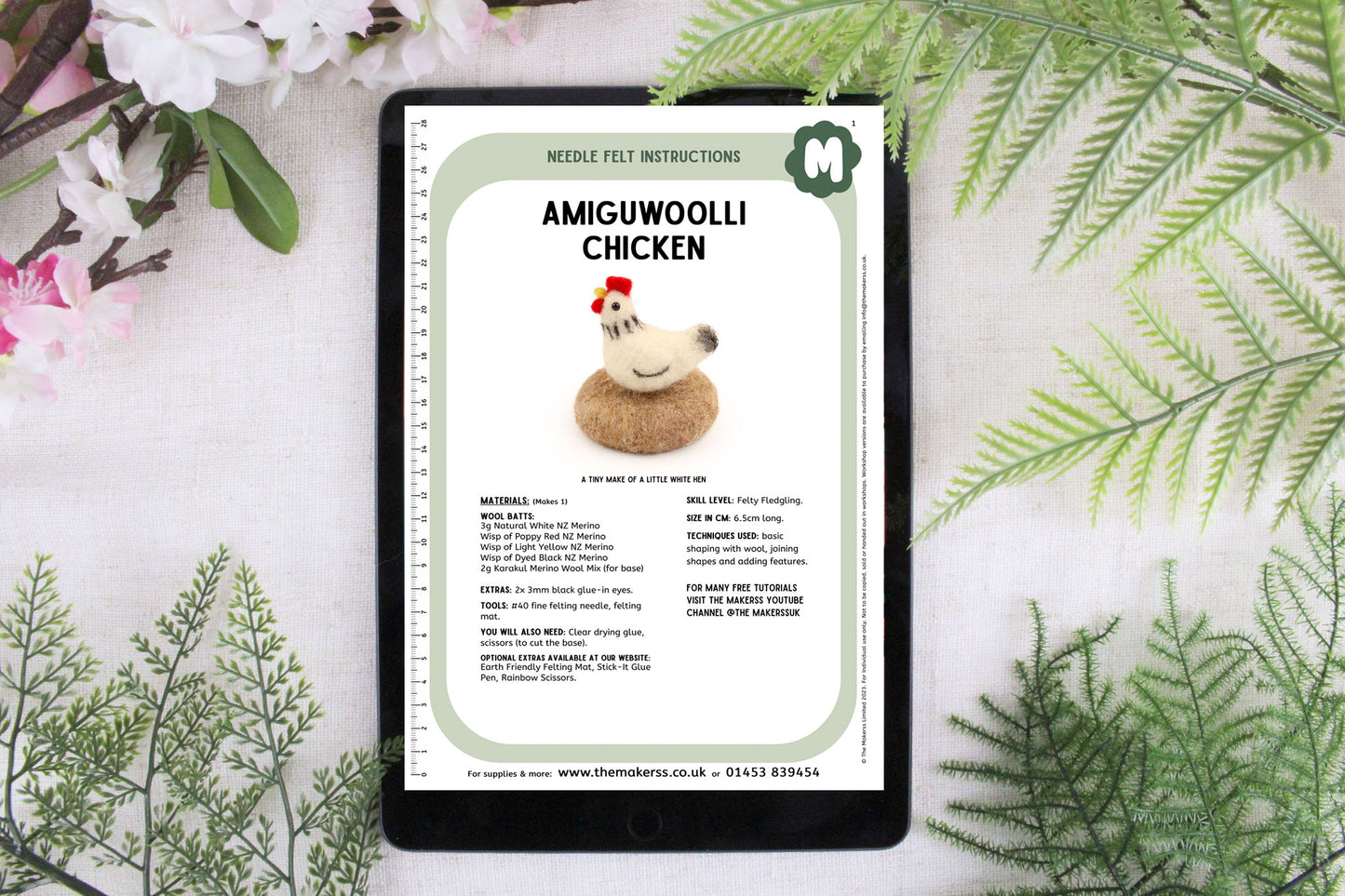Chicken Amiguwoolli Mini Needle Felt Kit - The Makerss