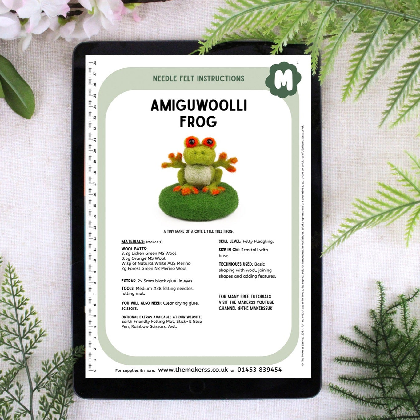 Frog Amiguwoolli Mini Needle Felt Kit - The Makerss