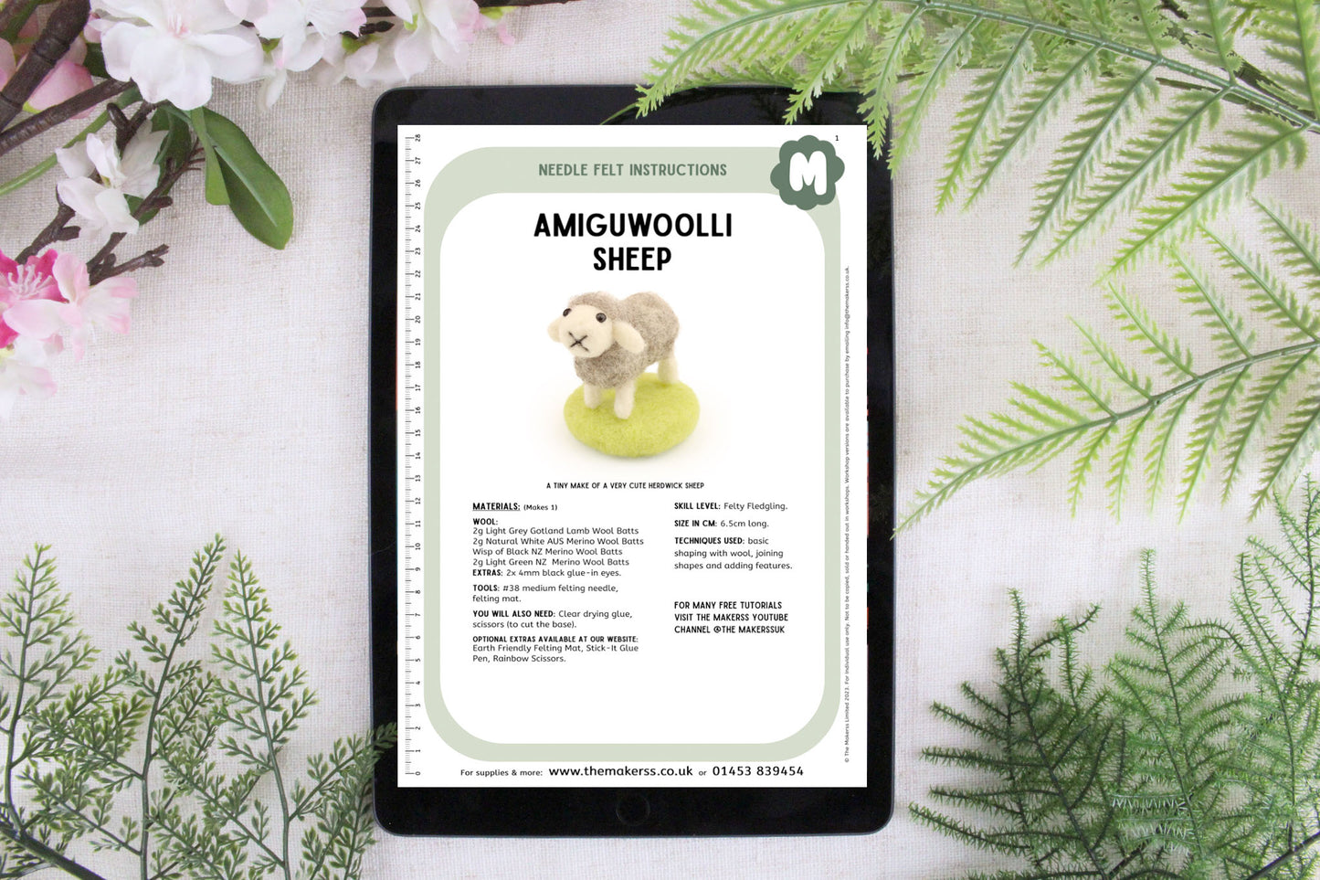 Sheep Amiguwoolli Mini Needle Felt Kit - The Makerss
