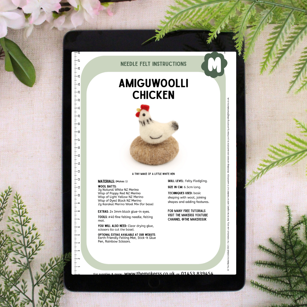 Chicken Amiguwoolli Mini Needle Felt Kit - The Makerss