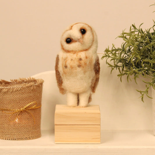 New! Owl on Trinket Box Small Needle Felt Kit - The Makerss