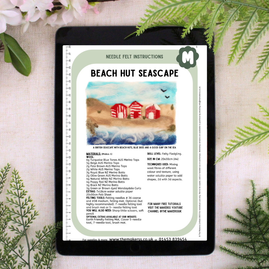 Beach Hut Seascape Needle Felt Kit - The Makerss