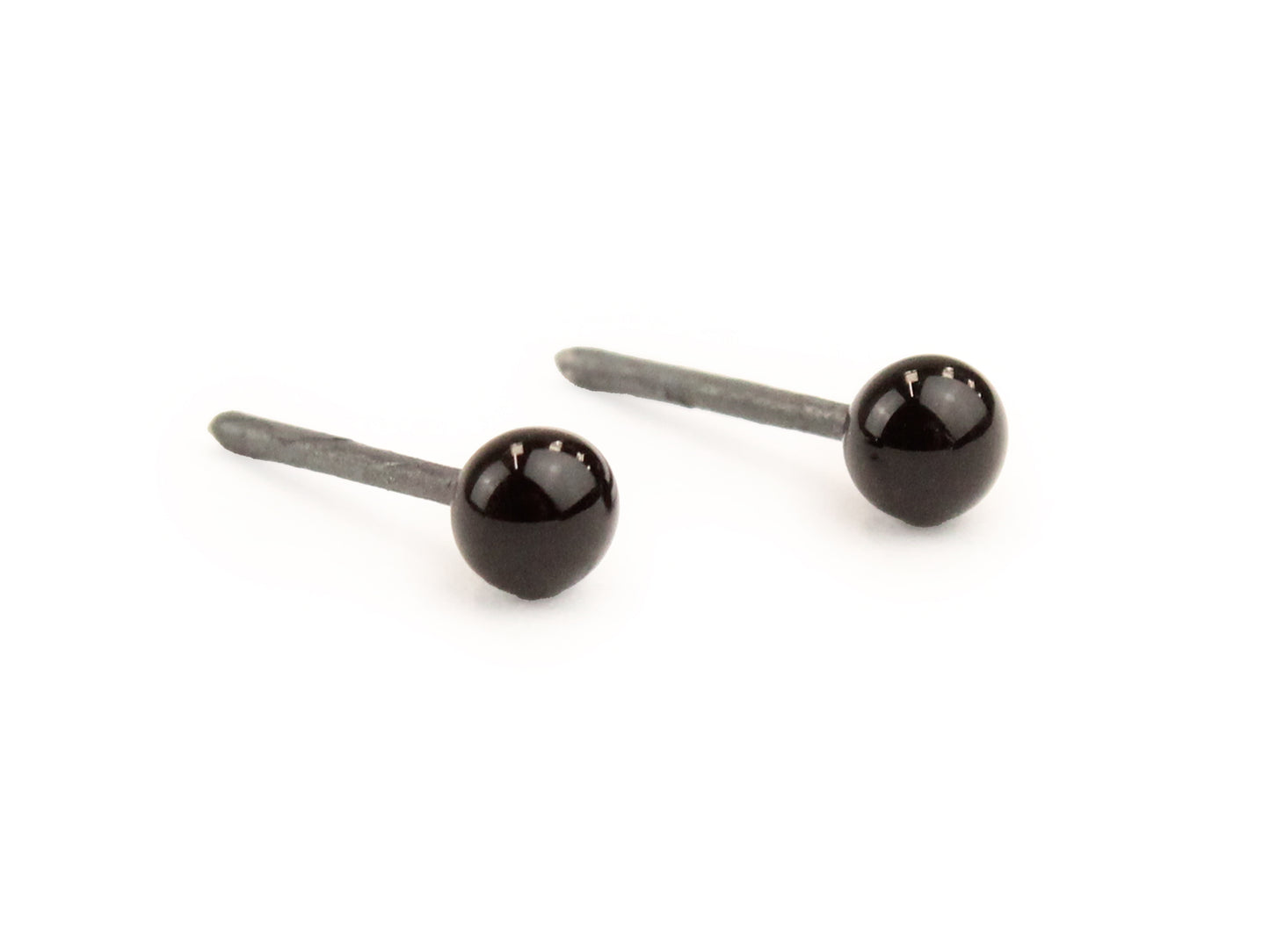 Round Black Glue-In Glass Eyes 2,3,4mm options - pack of 100 - The Makerss