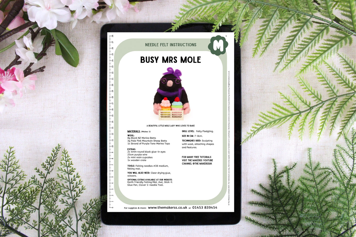 Busy Mrs Mole Small Needle Felt Kit - The Makerss