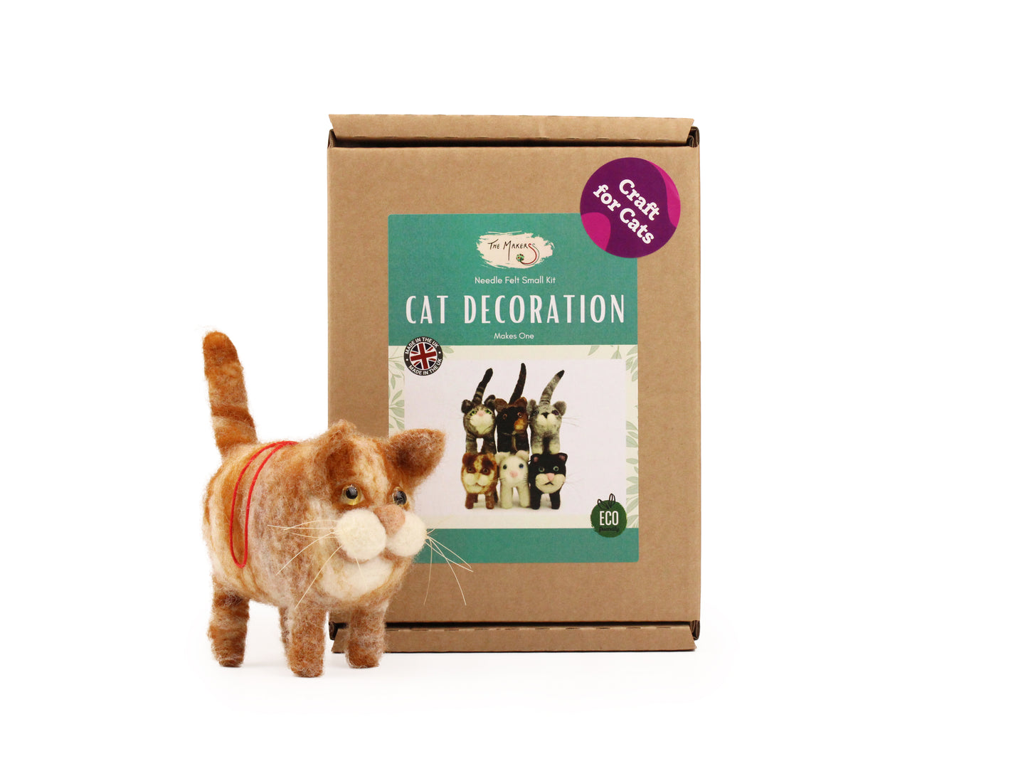 Cat Decoration Needle Felt Small Kit - The Makerss