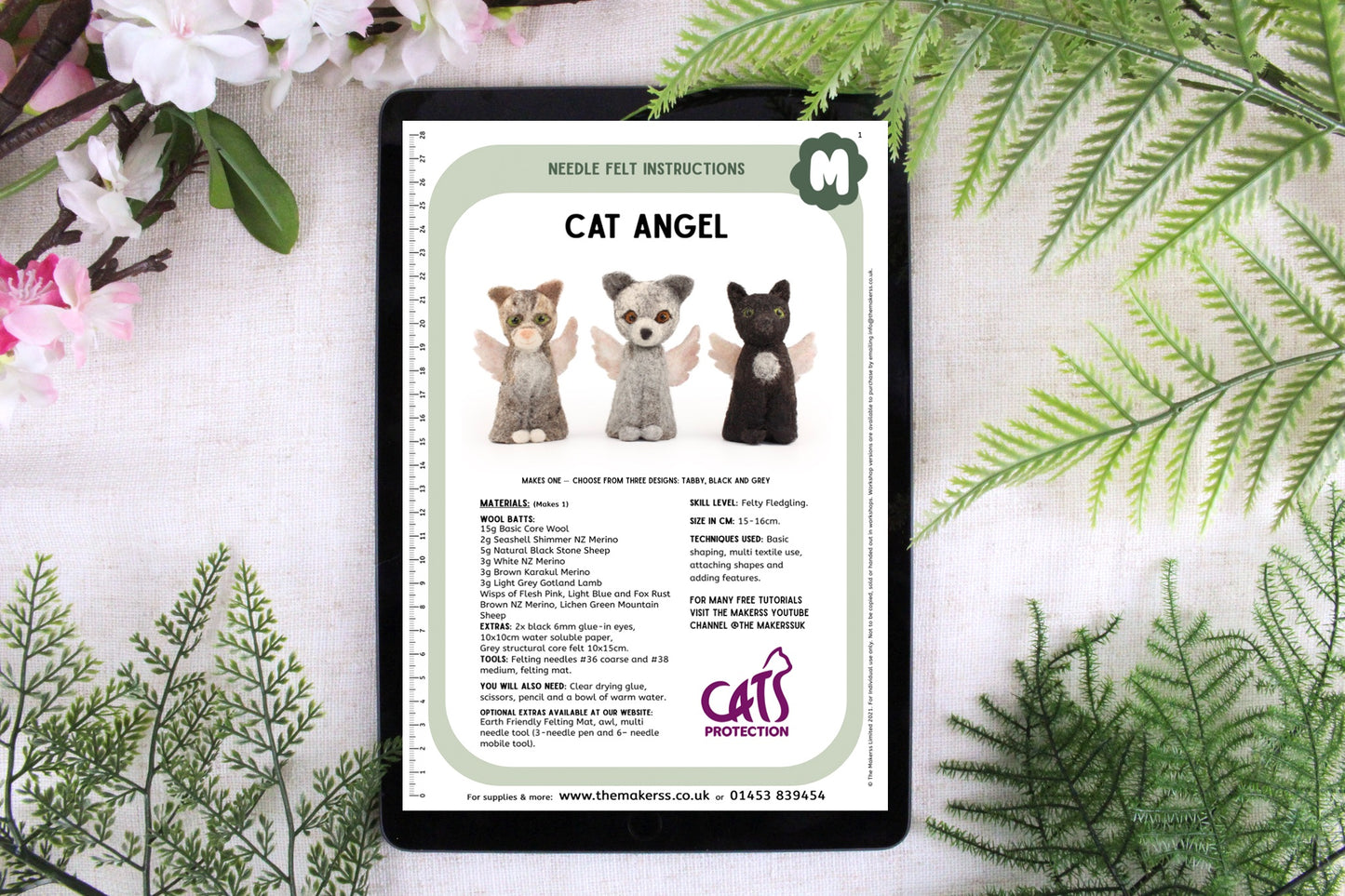 Cat Angel Needle Felt Small Kit - The Makerss