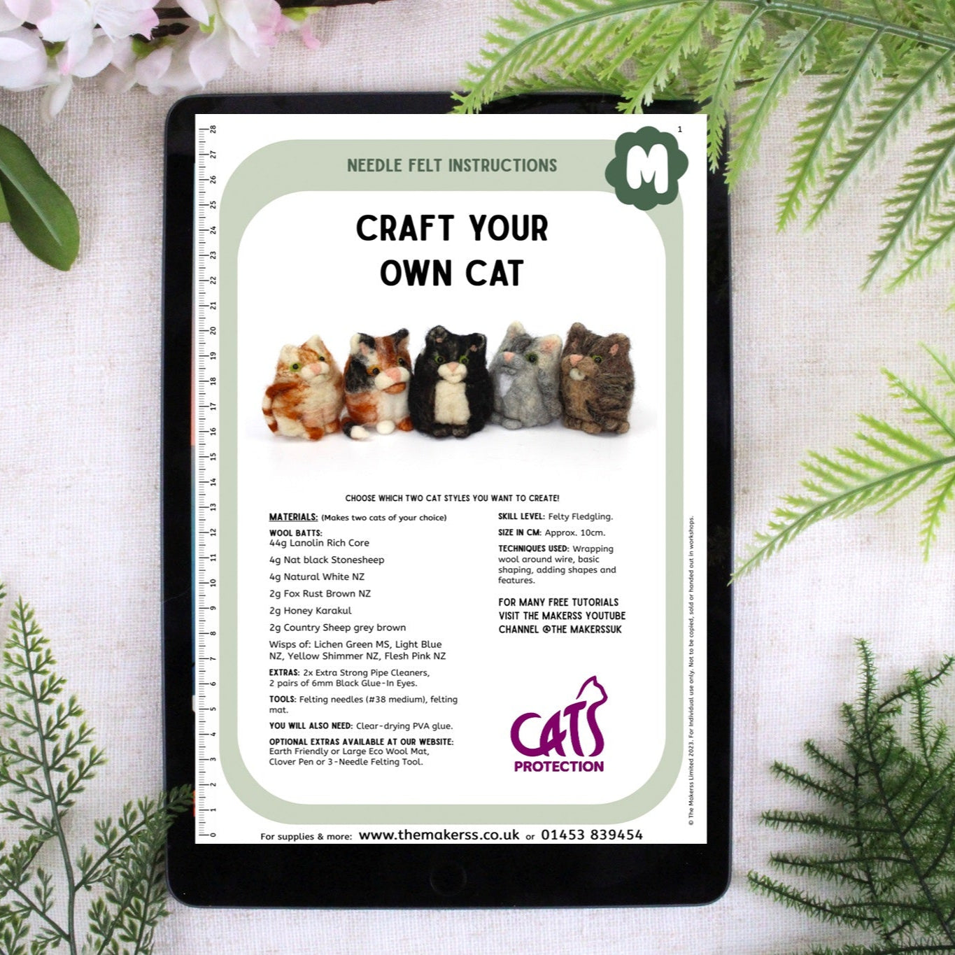 Craft Your Own Cat Needle Felt Kit - The Makerss