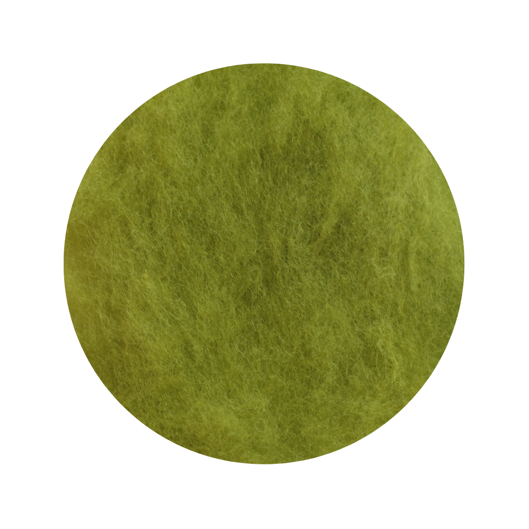 Lichen Green - dyed Mountain Sheep carded wool batts - various weights