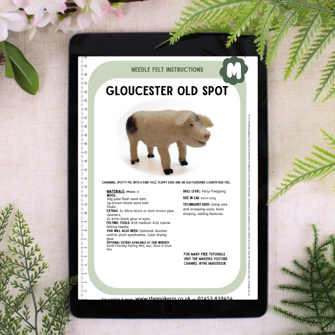 Gloucester Old Spot Pig Needle Felt Kit - The Makerss