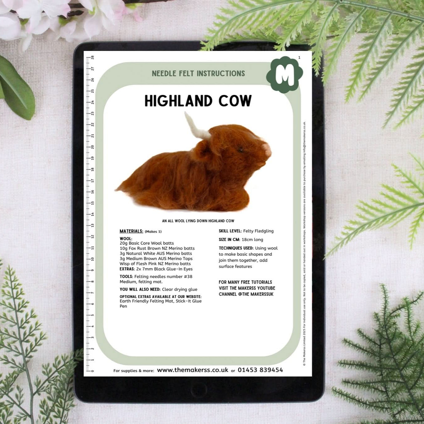 New Highland Cow Small Needle Felt Kit - The Makerss