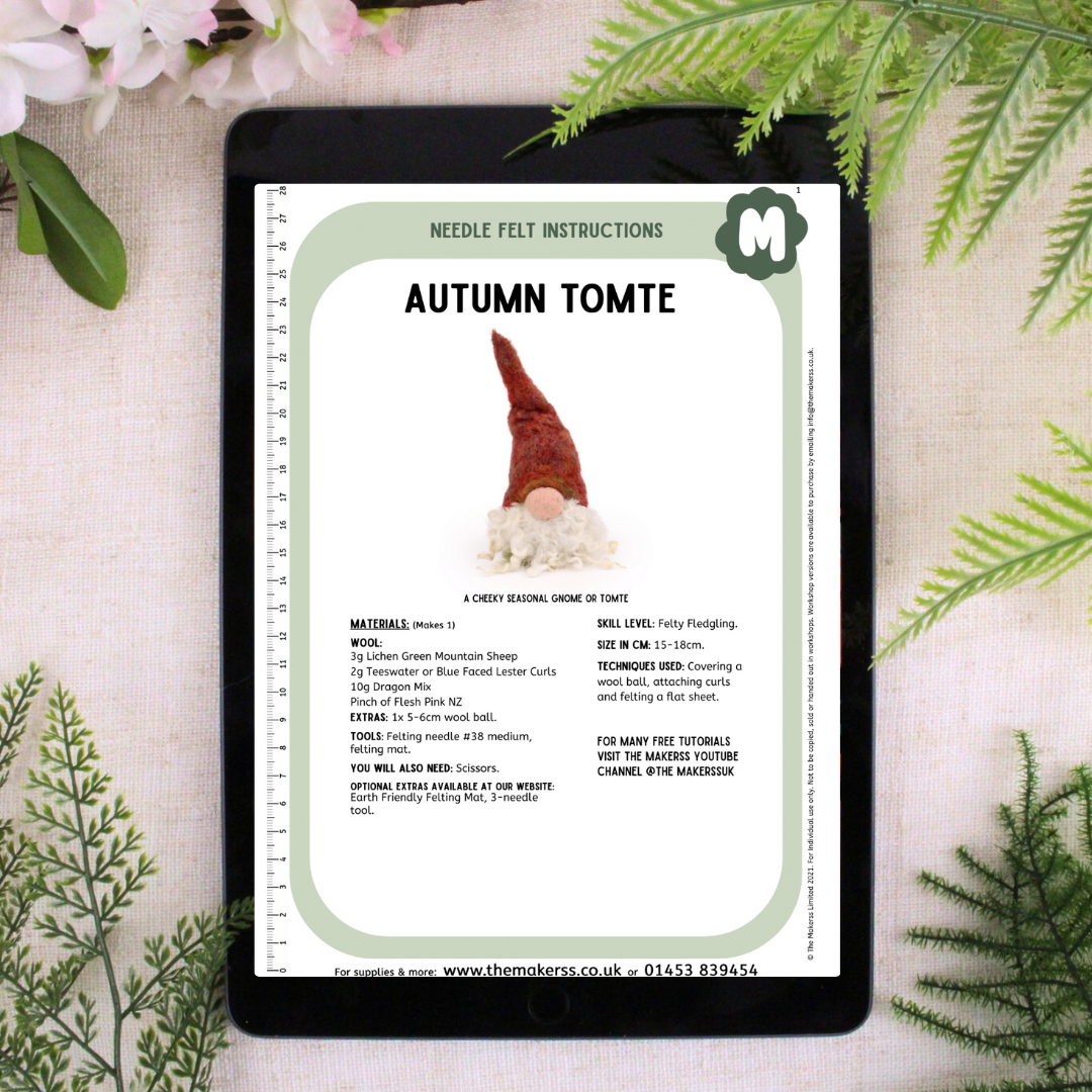 Autumn Tomte Small Needle Felt Kit - The Makerss