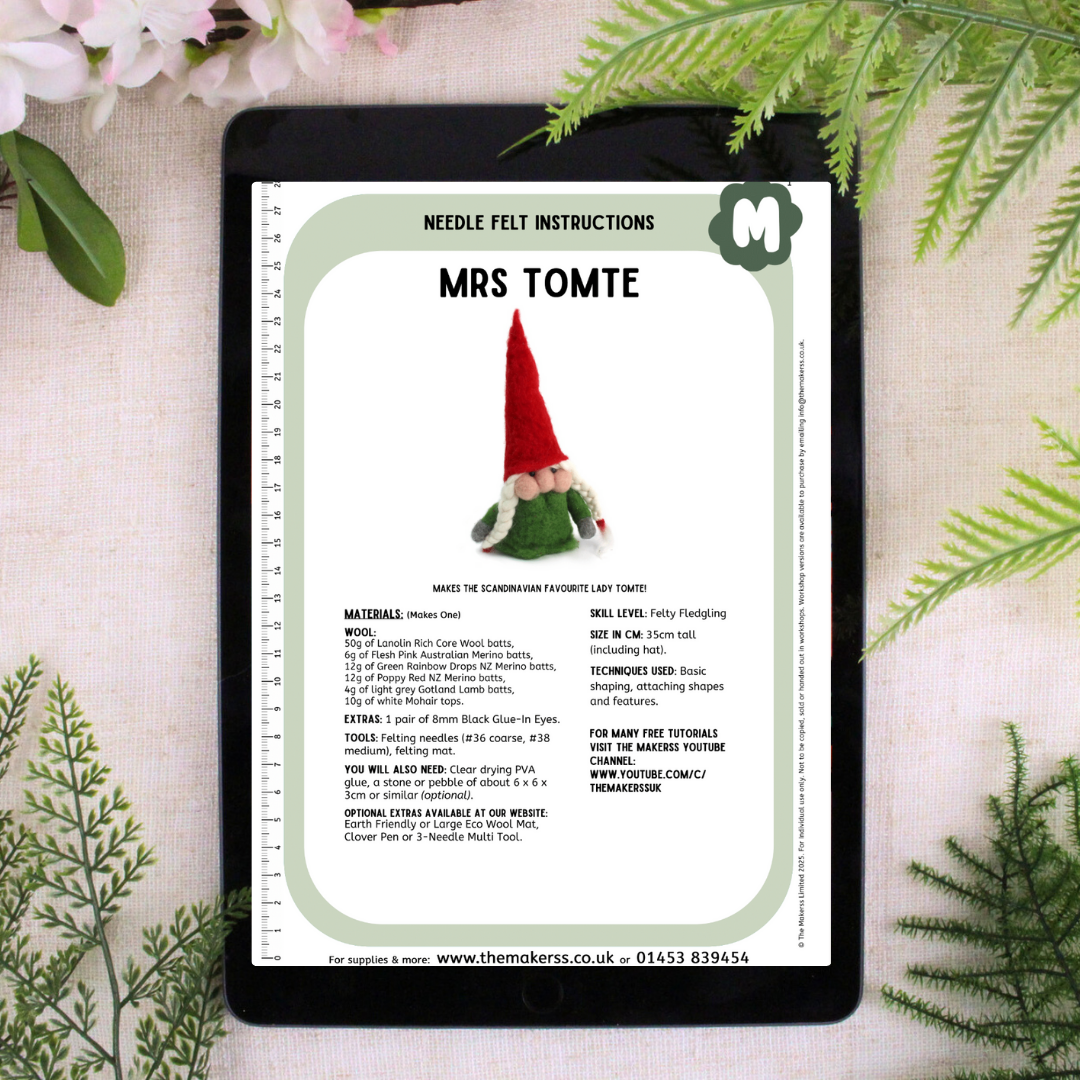 Mrs Tomte Needle Felt Pack - with or without tools - The Makerss