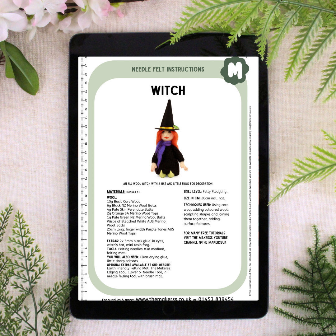 Witch Small Needle Felt Kit - The Makerss