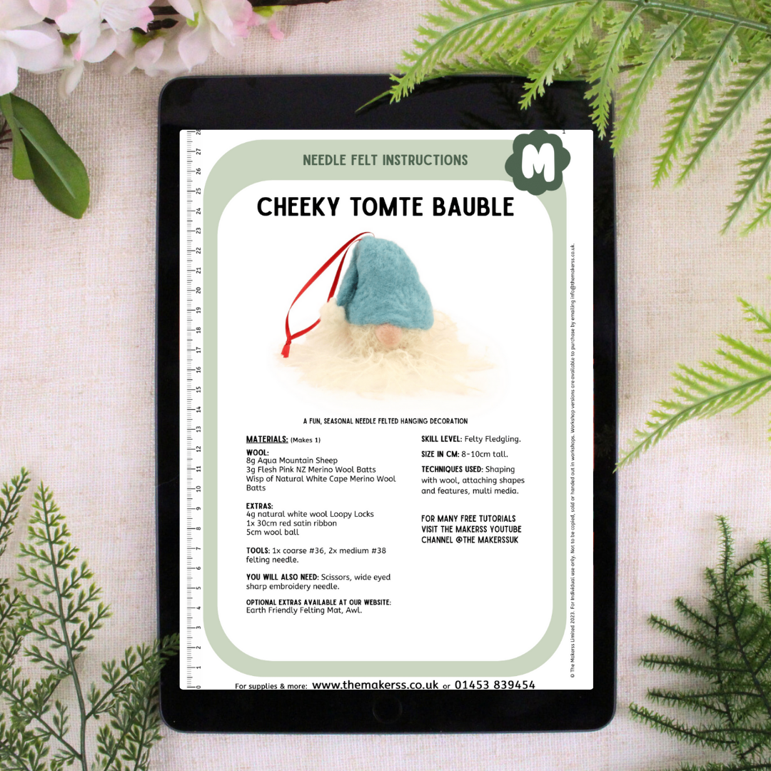 Cheeky Tomte Bauble Small Needle Felt Kit - The Makerss