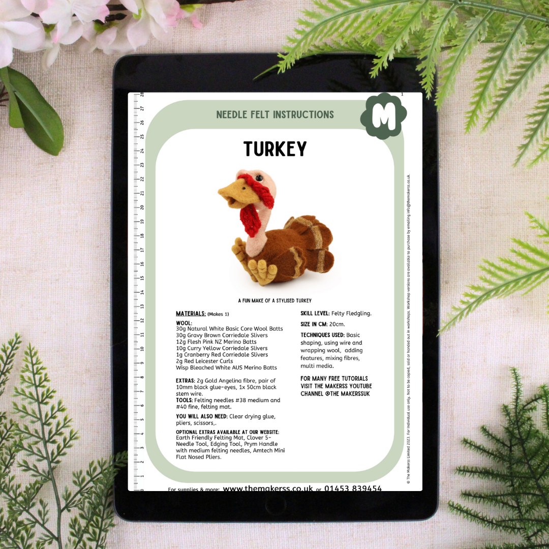 Large Turkey Needle Felt Pack - The Makerss