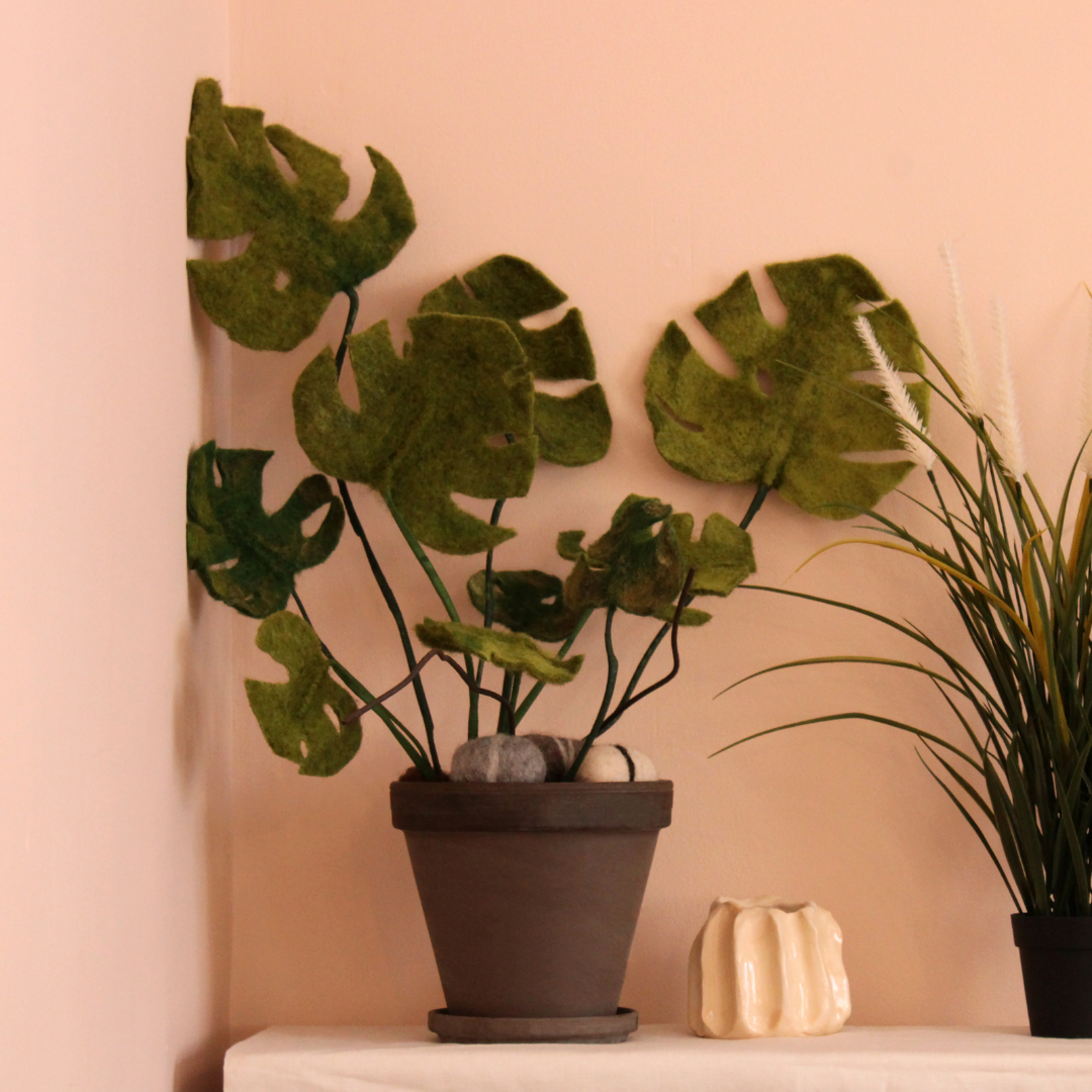 Flock offer! 2026 From Home Felt & Flow Needle Felting Zoom Retreat 25-26th April - Large Monstera Plant - The Makerss