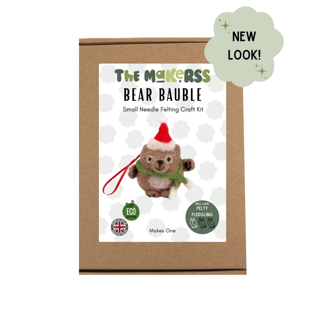 Bear Bauble Small Needle Felt Kit - The Makerss