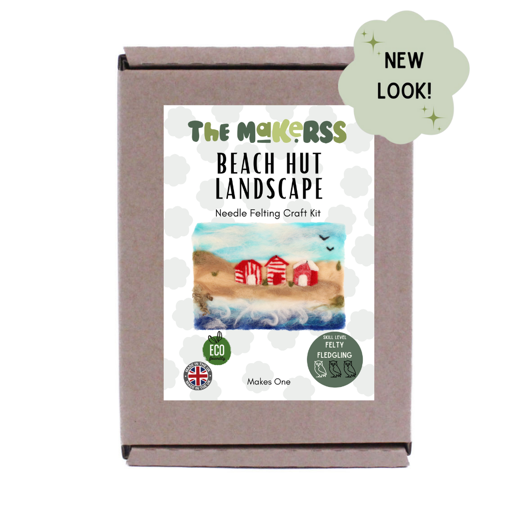 Beach Hut Seascape Needle Felt Kit - The Makerss