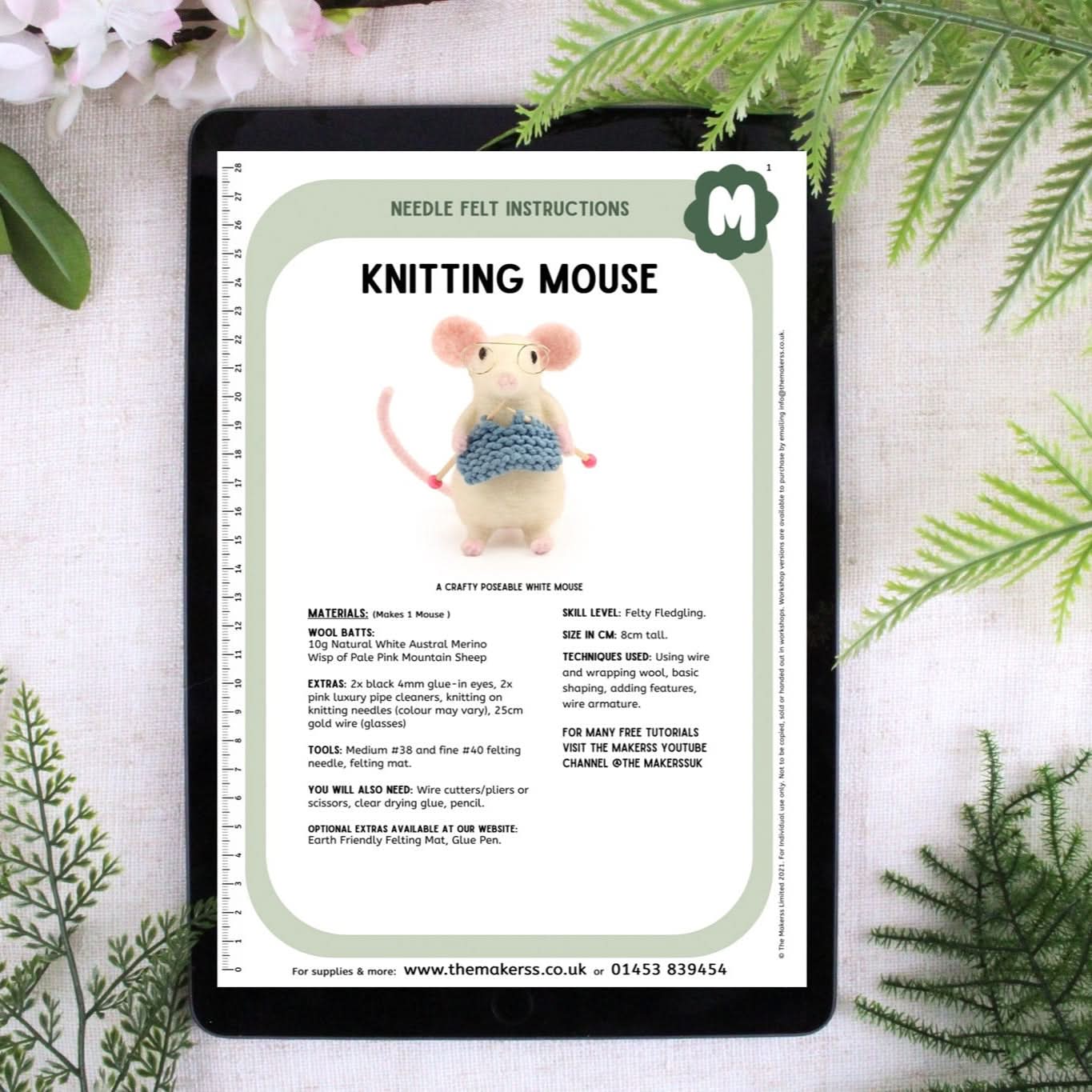 Knitting Mouse Small Needle Felt Kit - The Makerss