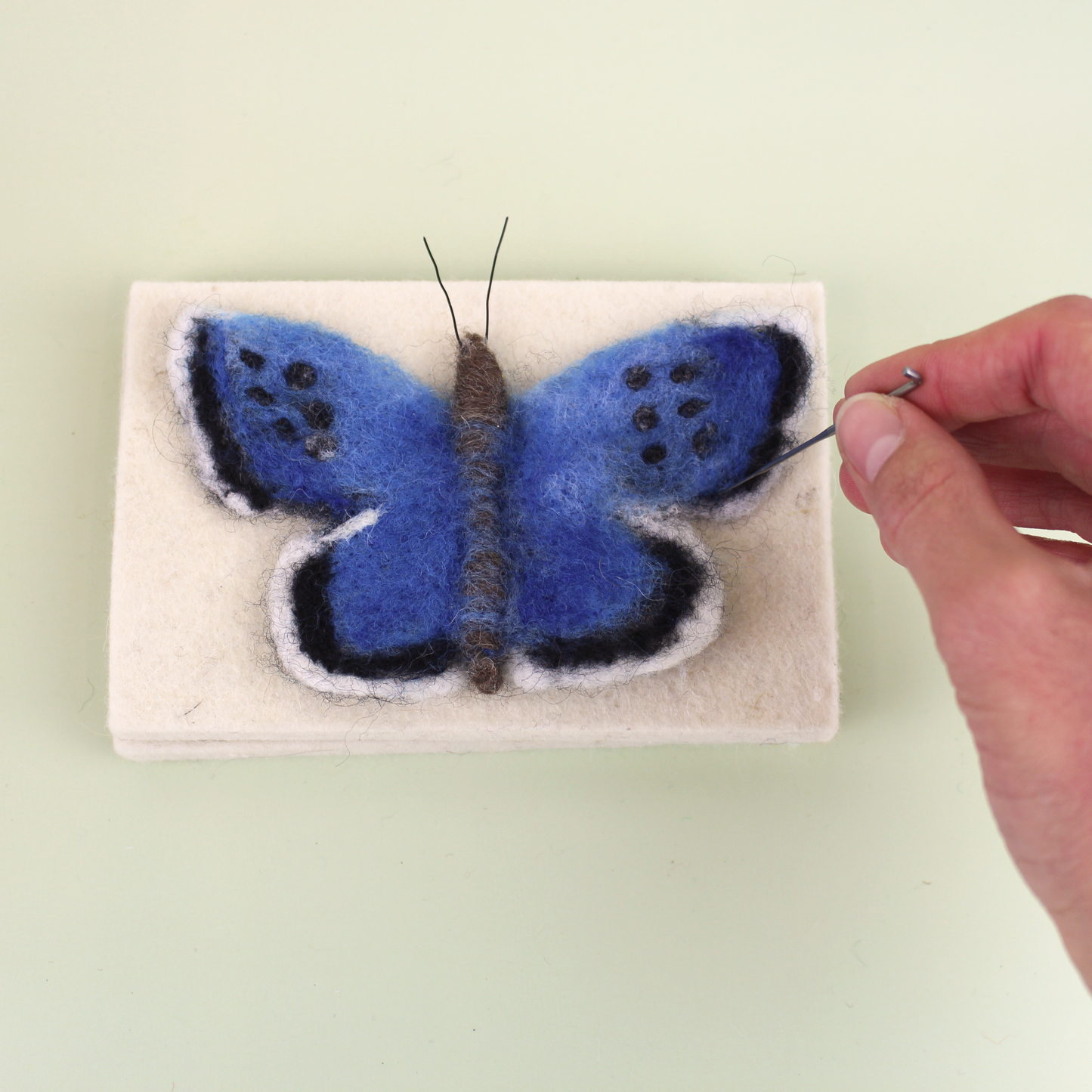 Large Blue Butterfly Small Needle Felt Kit - The Makerss