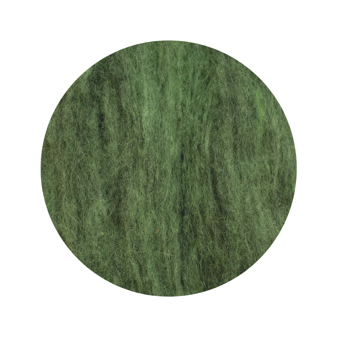 Light Moss Green NZ Mottled batts