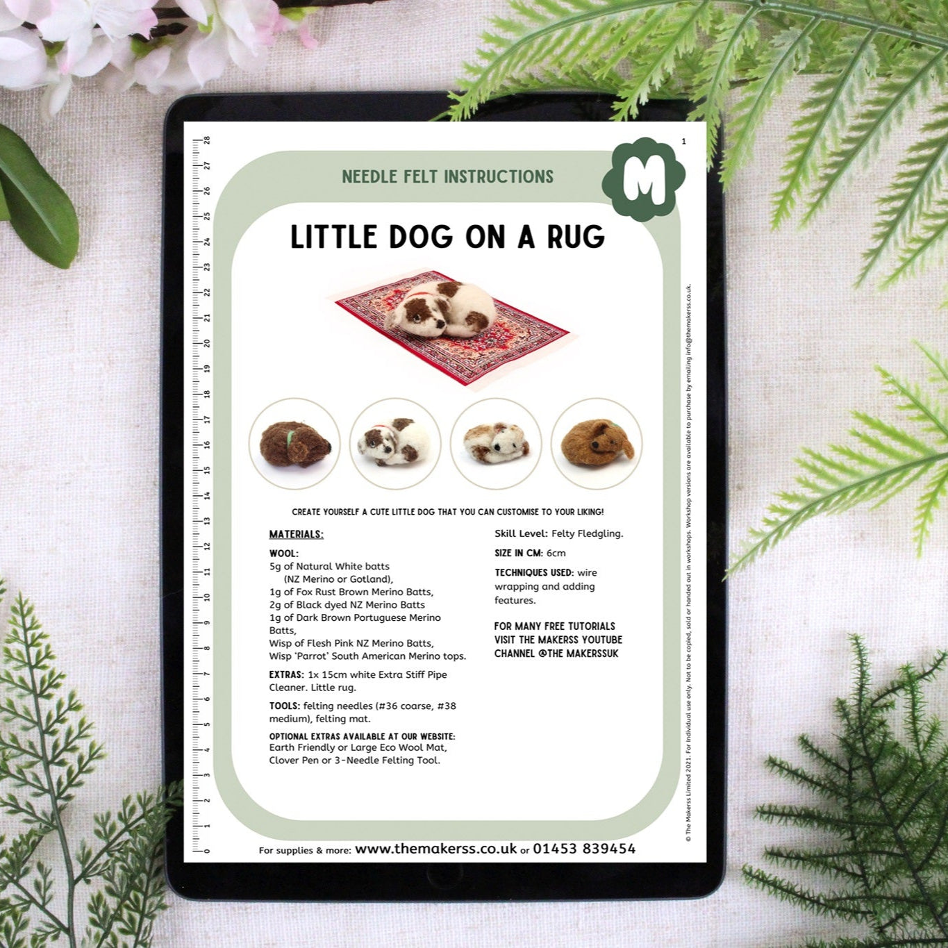 Little Dog on Rug Small Needle Felt Kit - The Makerss