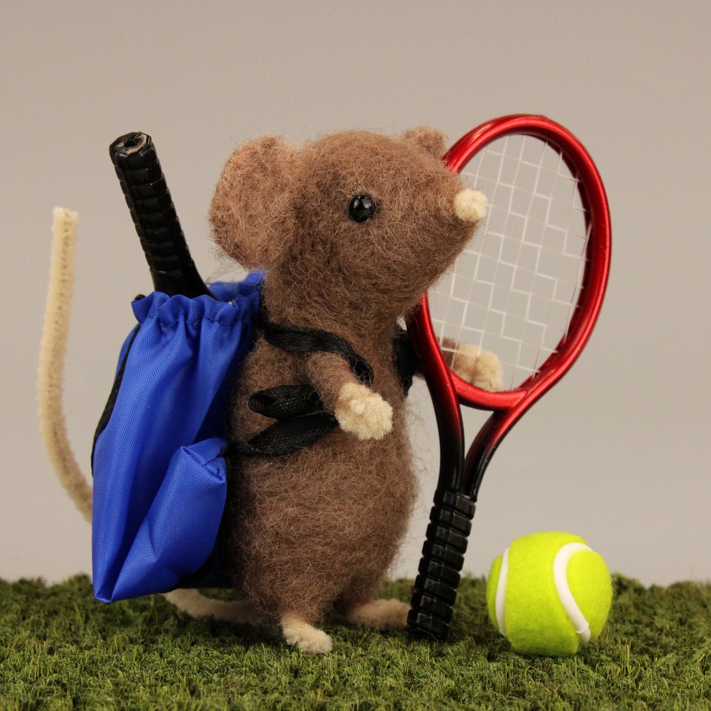 Tennis racket set, ball and bag for Needle Felted Characters - The Makerss