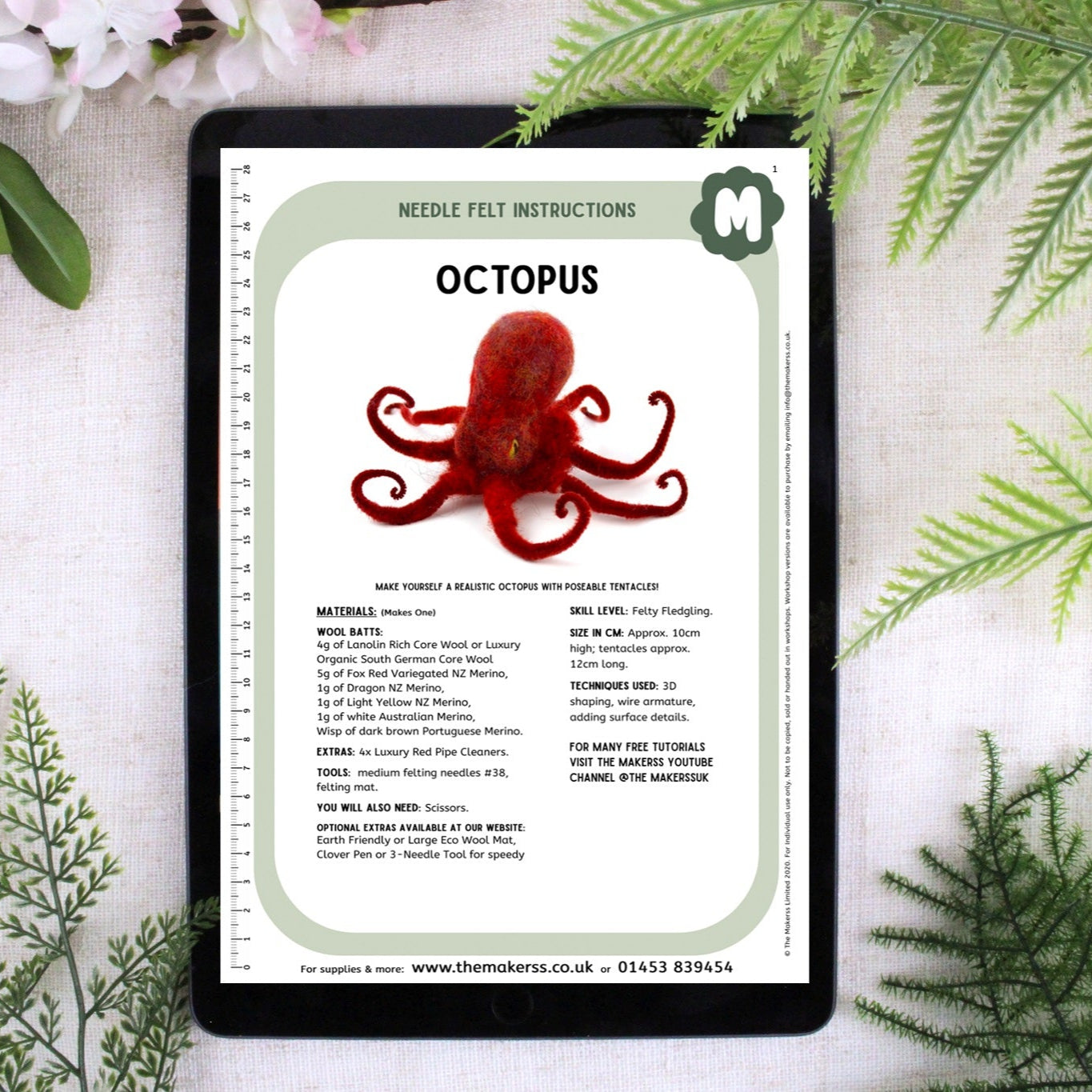 Octopus Small Needle Felt Kit - The Makerss