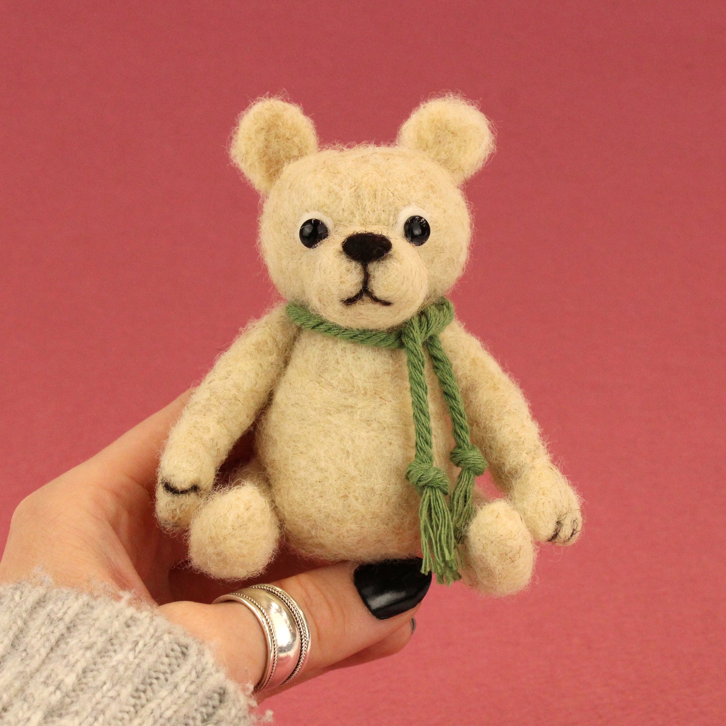 Poseable Mini Bear Small Needle Felt Kit - The Makerss