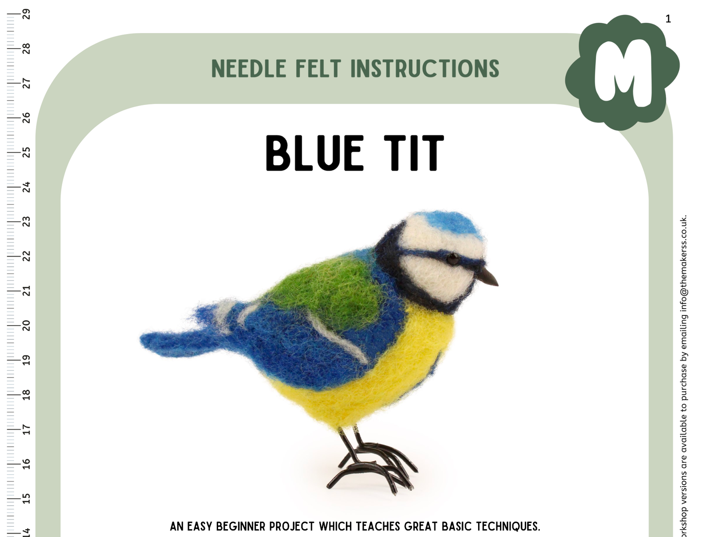 March Flock Free PDF - Blue Tit Instructions PDF - The Makerss
