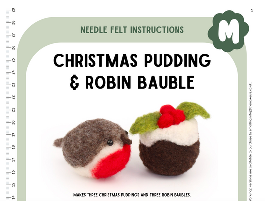 Christmas Pudding & Robin Bauble Instructions PDF - The Makerss