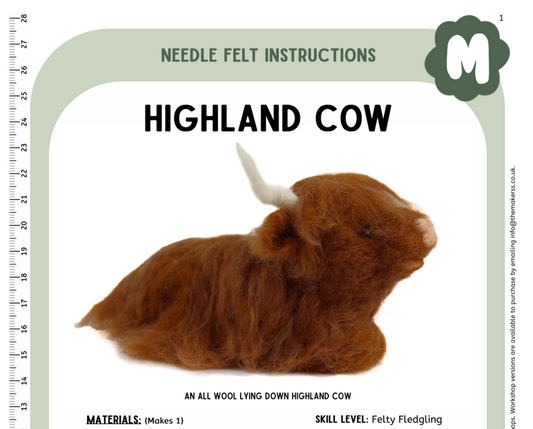 Highland Cow - lying down - PDF - The Makerss