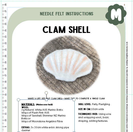 Clam Shell Needle Felt Instructions PDF - The Makerss