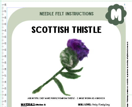 Scottish Thistle (Brooch) instruction - PDF - The Makerss