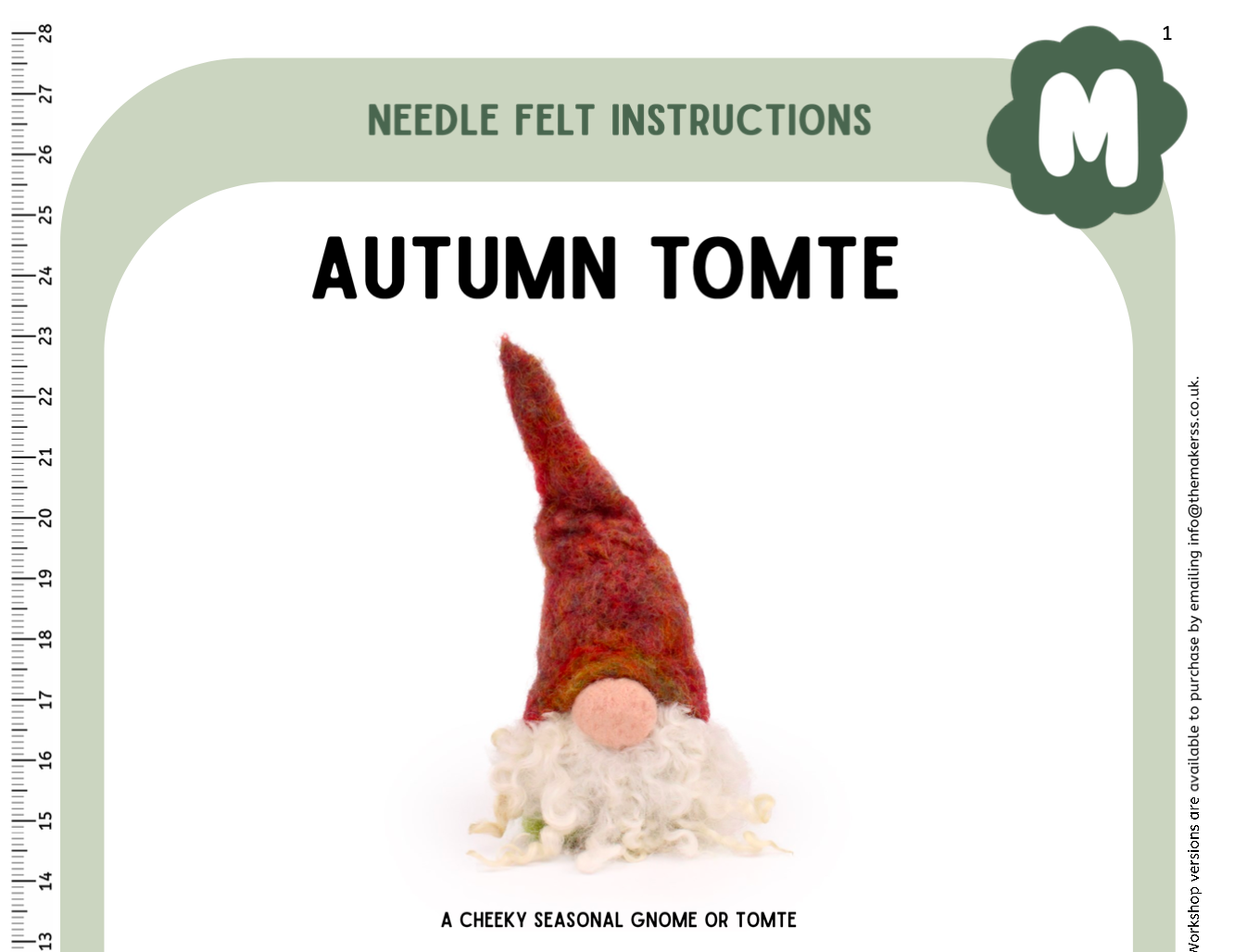 Flock Autumn Tomte Instructions PDF - The Makerss