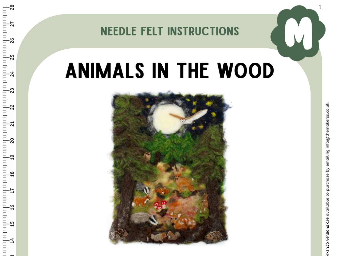 Animals in the Wood Large Picture Instructions PDF - The Makerss