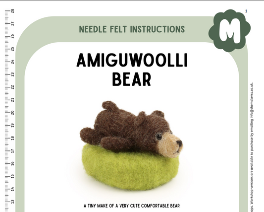 Snoozing Bear Amiguwoolli Instructions PDF - The Makerss