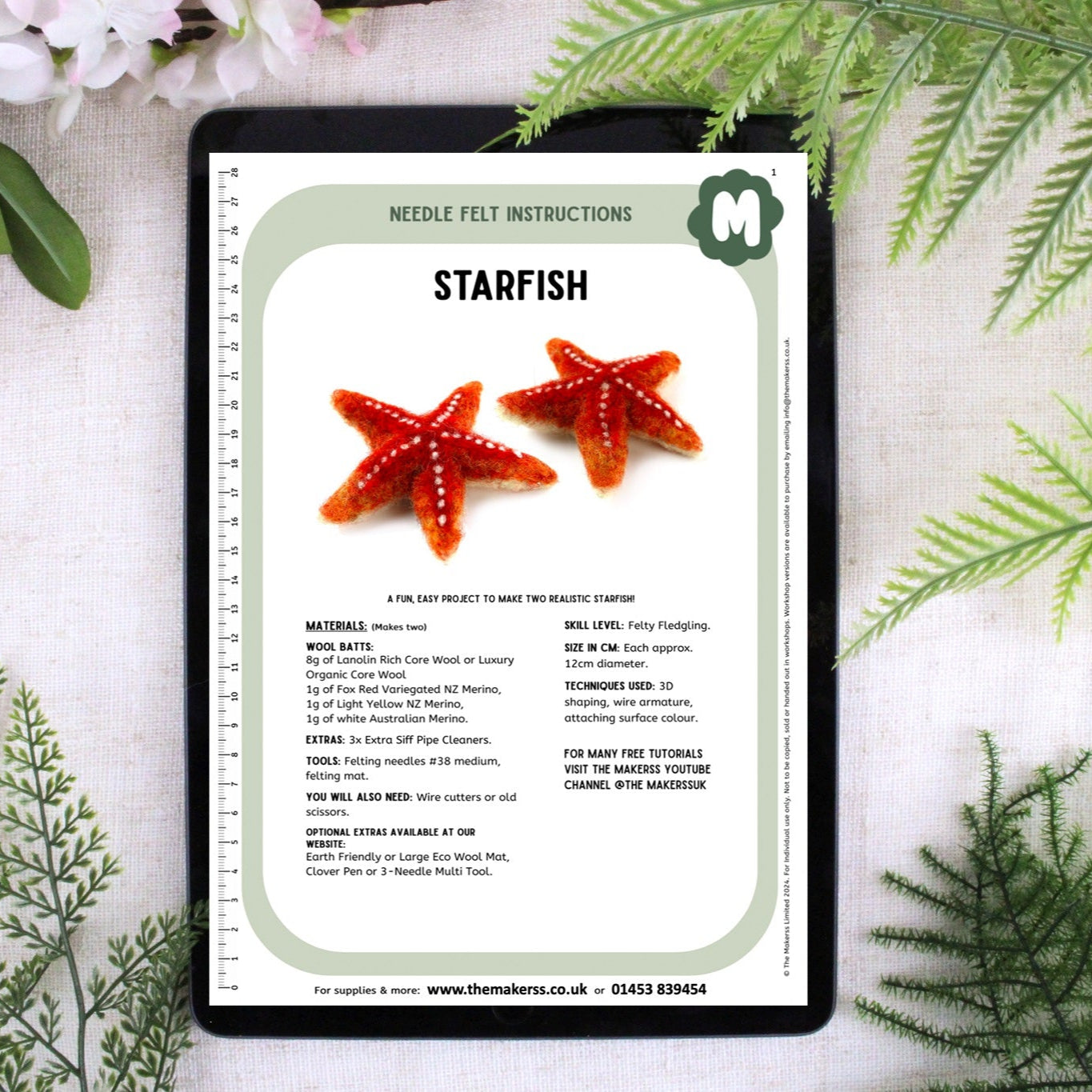 Starfish Small Needle Felt Kit - The Makerss