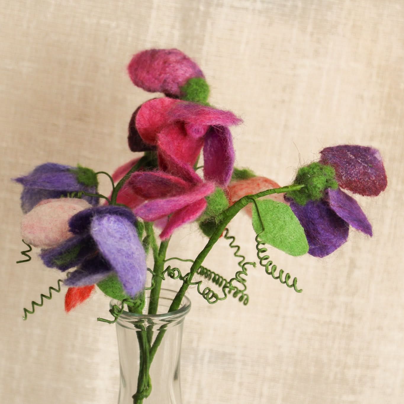 Sweet Pea Posy Needle Felt Kit - no tools - The Makerss