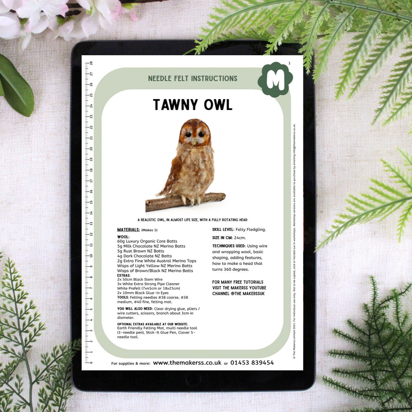 Tawny Owl Needle Felt Pack - The Makerss