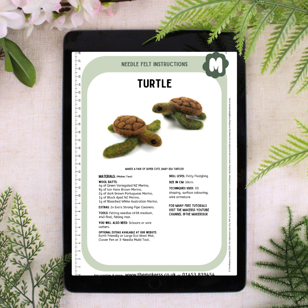 Turtle Small Needle Felt Kit - The Makerss