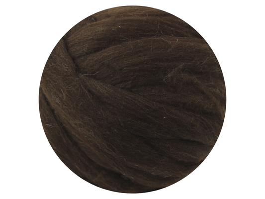 Dark Brown Natural Wool Tops - Spanish - various weights - The Makerss