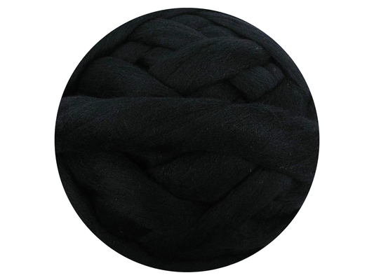 Jet Black Tops - dyed South American Merino - various weights - The Makerss