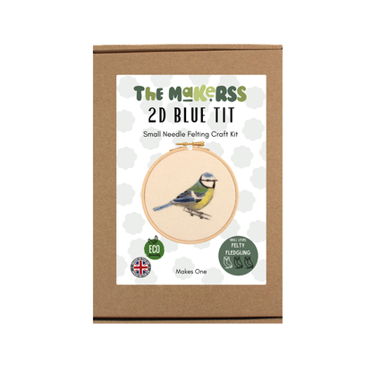 2D Blue Tit Needle Felt Picture Kit - The Makerss