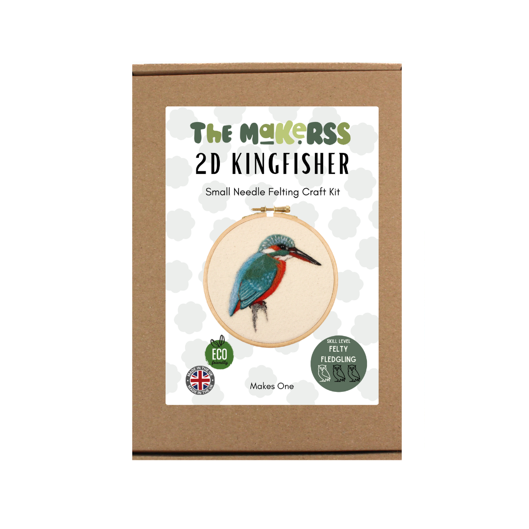 2D Kingfisher Needle Felt Picture Kit - The Makerss