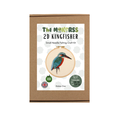 2D Kingfisher Needle Felt Picture Kit - The Makerss