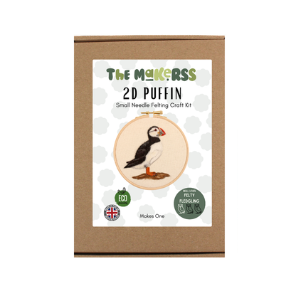 2D Puffin Needle Felt Picture Kit - The Makerss