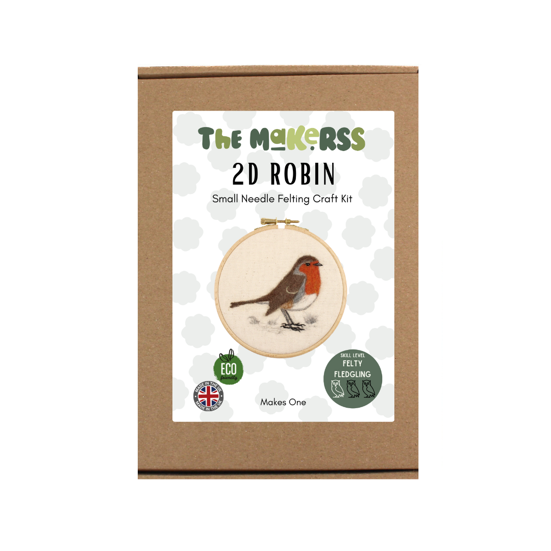 2D Robin Needle Felt Picture Kit - The Makerss