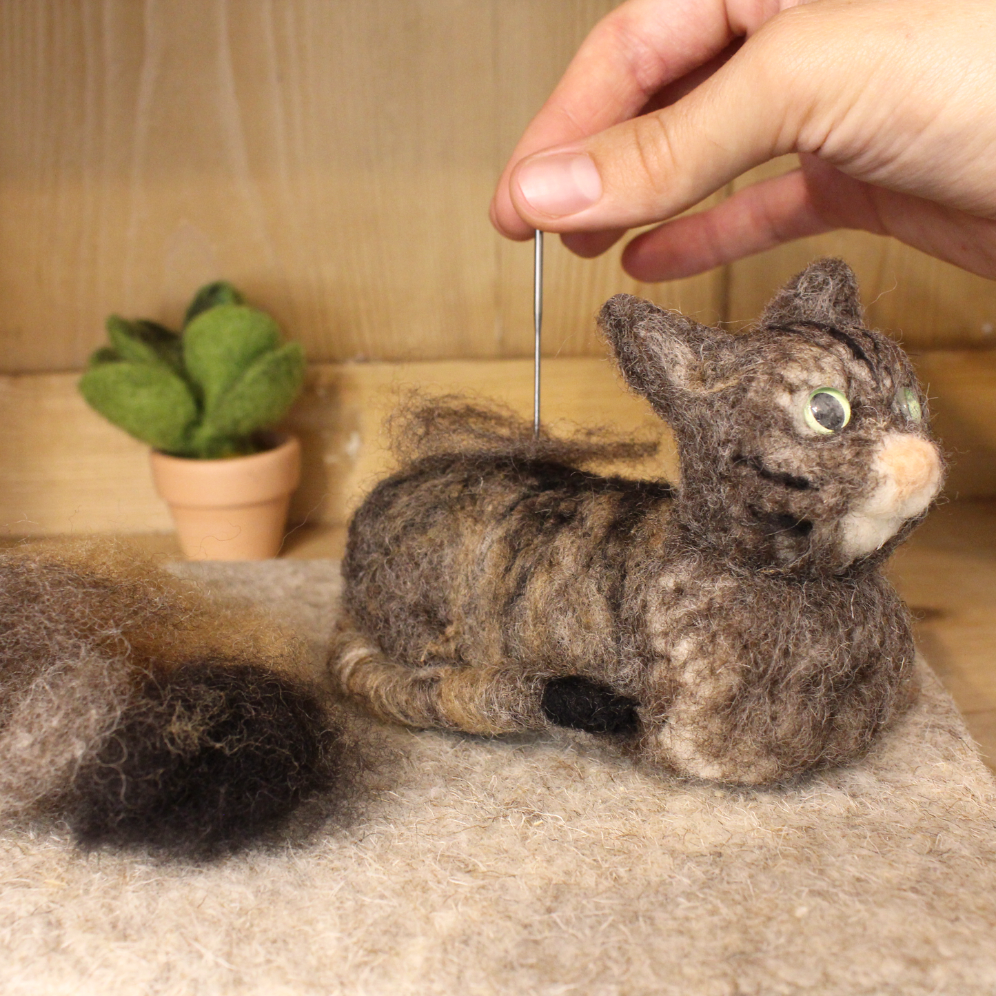 Realistic Cat Loaf Needle Felt Small Kit - makes 1 - The Makerss